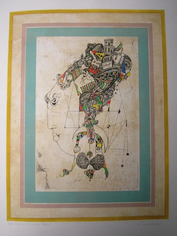 Офорт И Аквитанта Finsterer - Traum der alten Dame