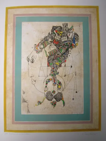 Офорт И Аквитанта Finsterer - Traum der alten Dame