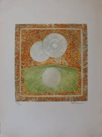 Офорт И Аквитанта Fiorini - Abstraction aux deux soleils