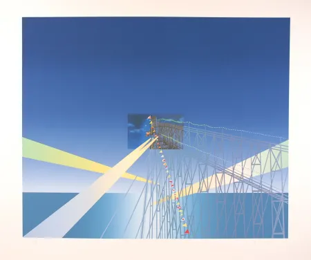 Сериграфия Folon - Je vous écris de Coney Island - I'm writing you from Coney Island (suite Je vous écris)