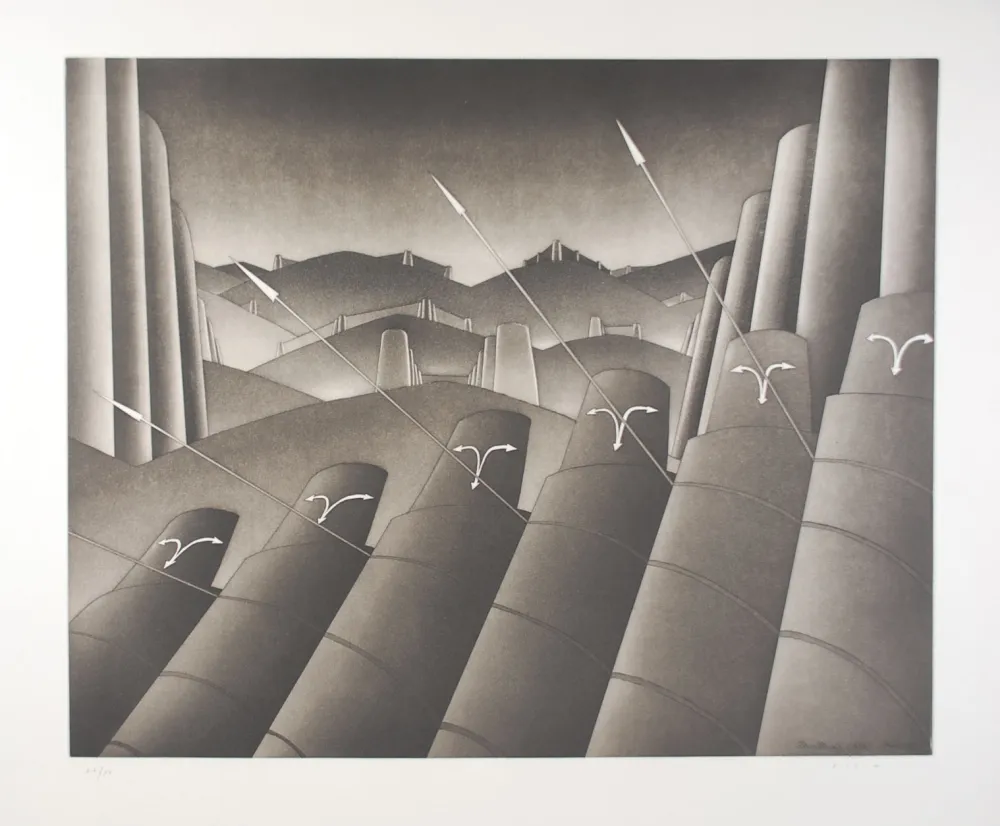 Офорт И Аквитанта Folon - La Menace I