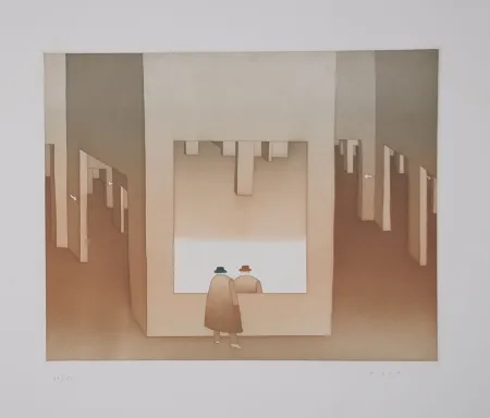 Офорт И Аквитанта Folon - Le Miroir