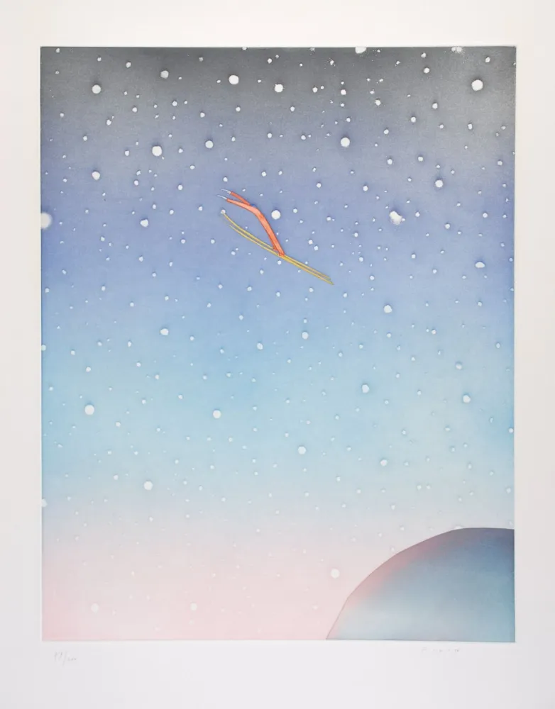 Офорт И Аквитанта Folon - Le Saut - The Jump