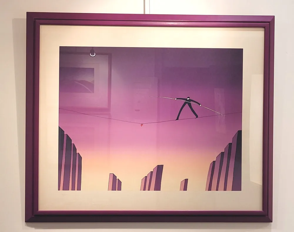 Сериграфия Folon - L'équilibriste - The Tight-rope Walker