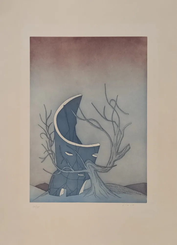 Офорт И Аквитанта Folon - Les Ruines circulaires V 