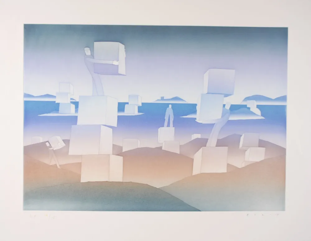 Офорт И Аквитанта Folon - Man at work