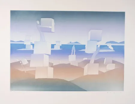 Офорт И Аквитанта Folon - Man at work