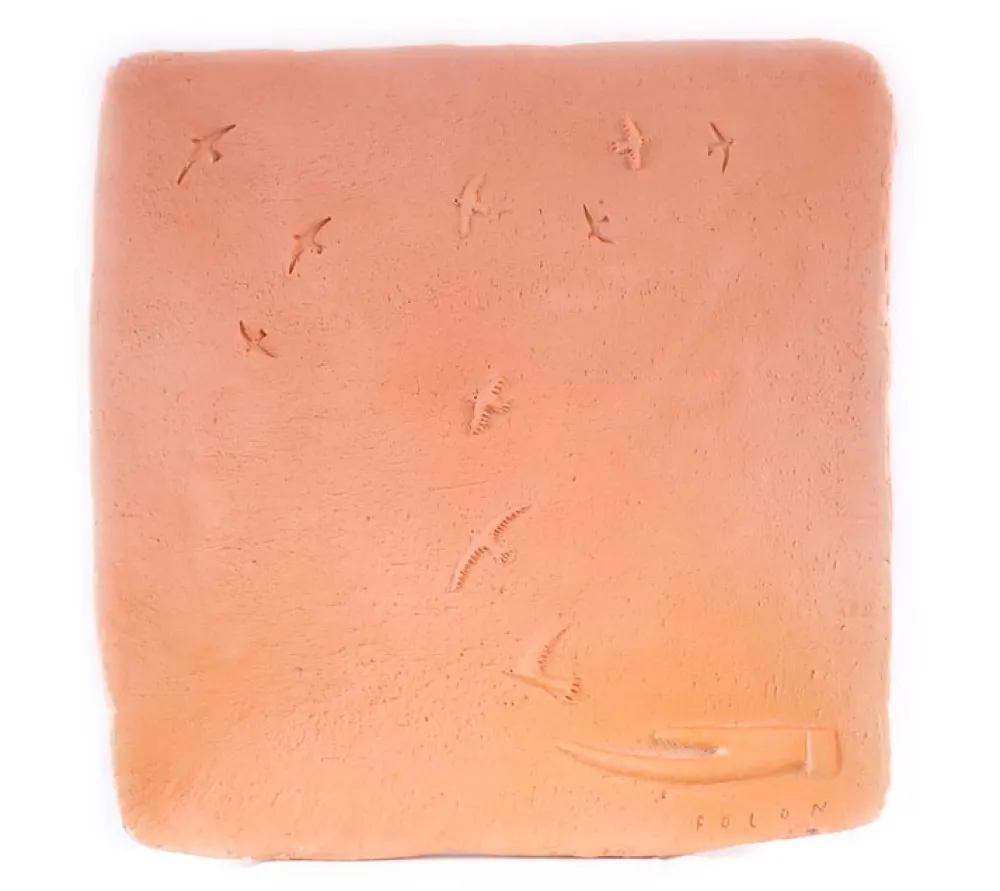 Керамика Folon - Plate - take-off - L'envol