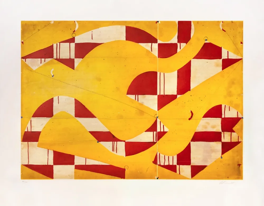 Акватинта Fonseca - Seven String Etching with Yellow & Red