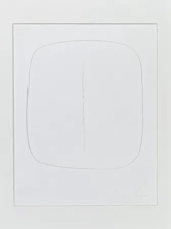 Литография Fontana - Lucio Fontana (1899–1968) – Concetto Spaziale – Lithograph with hand-cut central slash incision -1961