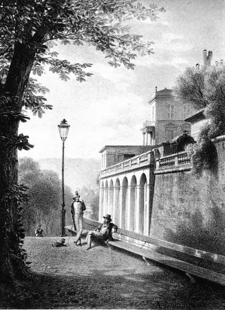 Литография Fontanesi - Un coin de la Treille