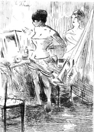 Офорт Forain - Danseuses dans leur loge