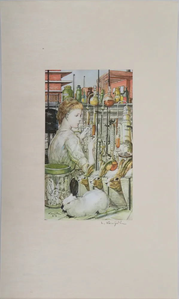 Гравюра Foujita - La laborantine