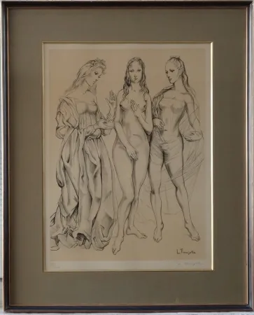 Литография Foujita - Les Trois Graces