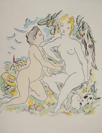 Гравюра Foujita - Nu dans les champs