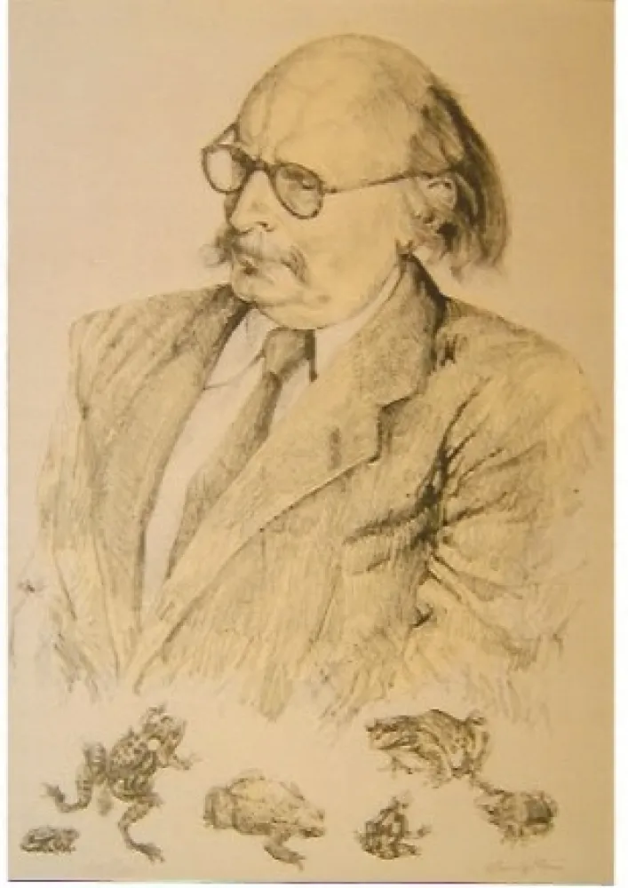 Литография Foujita - Portrait de Jean Rostand