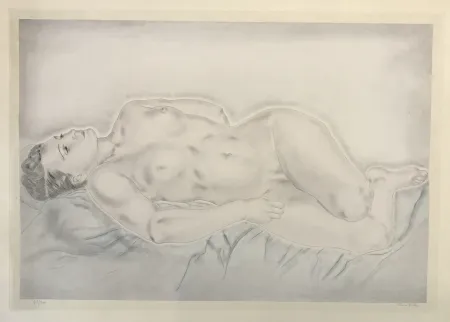 Офорт И Аквитанта Foujita - Reclining Nude (From Femmes)