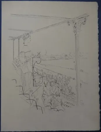 Офорт Foujita - Rivière enchantée - Champ de courses