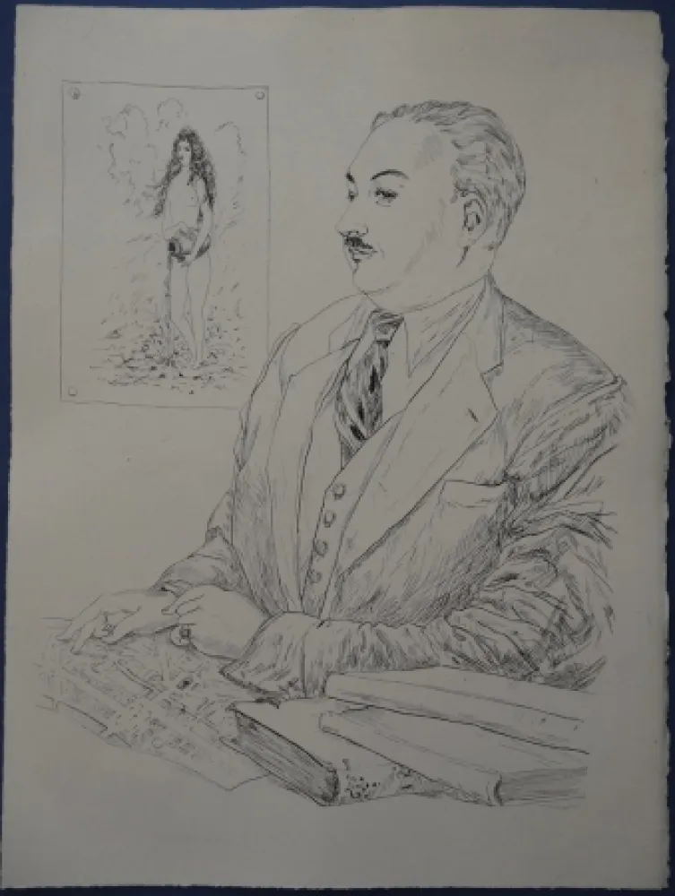 Офорт Foujita - Rivière enchantée - Héron de Villefosse