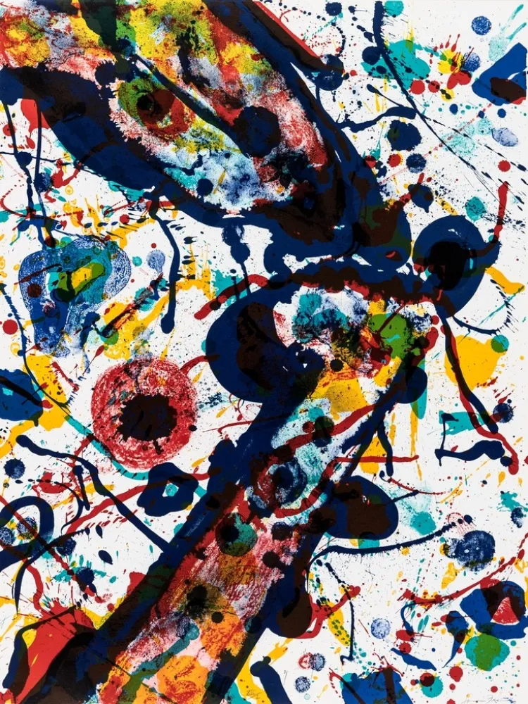 Литография Francis - Untitled (Poèmes dans le ciel) L 269