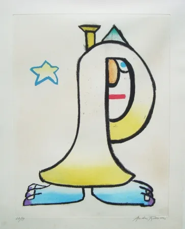 Офорт И Аквитанта François - Clown à la trompette