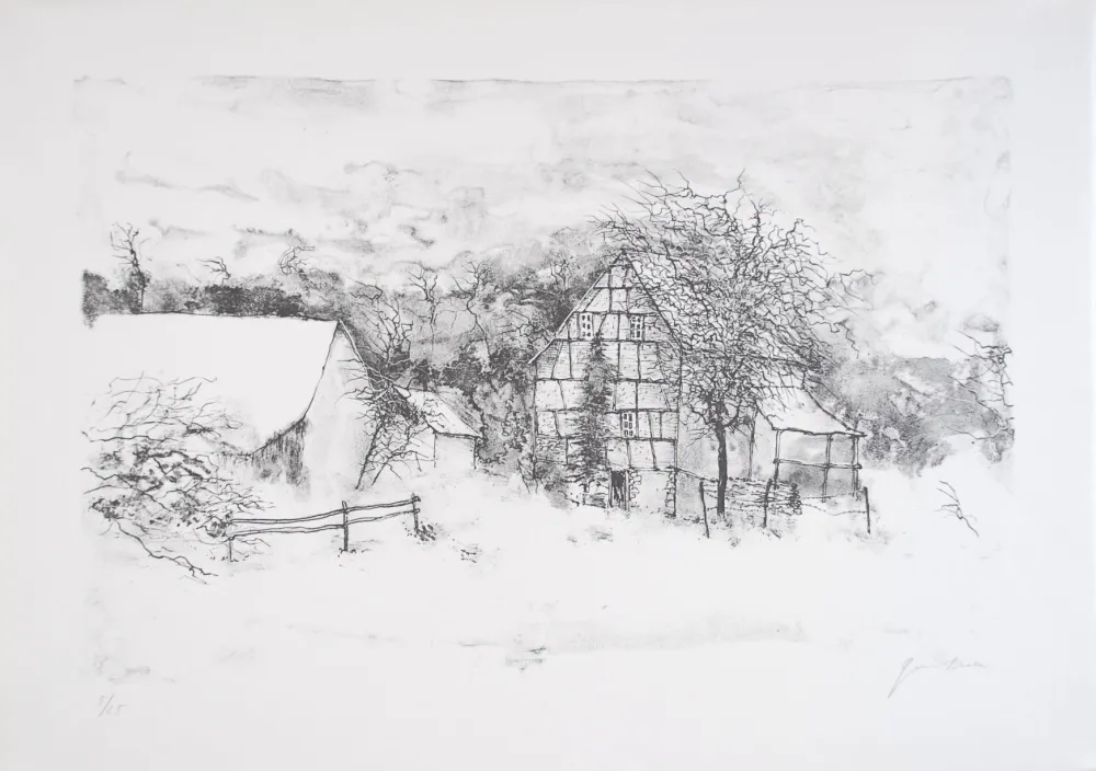 Литография Gantner - La ferme endormie