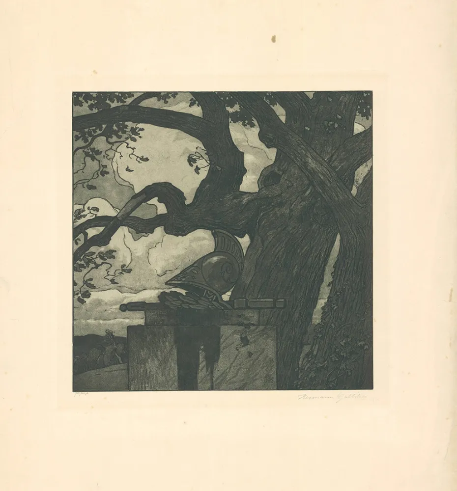 Офорт И Аквитанта Gattiker - Das Heldengrab (Hero's Grave)