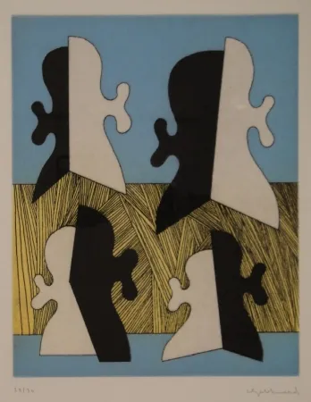 Гравюра Gebhard - Vier Köpfe