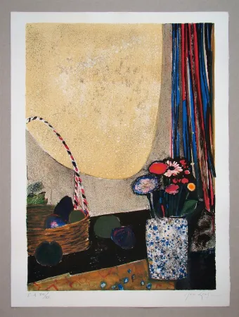 Литография Genis - Nature morte au bouquet