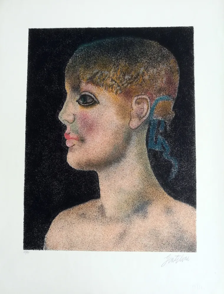 Литография Gentilini - Ragazza di Roma