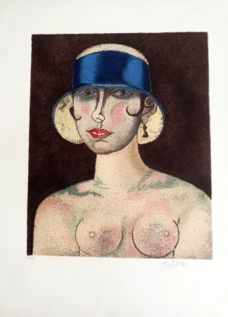 Литография Gentilini - Ragazza di Roma