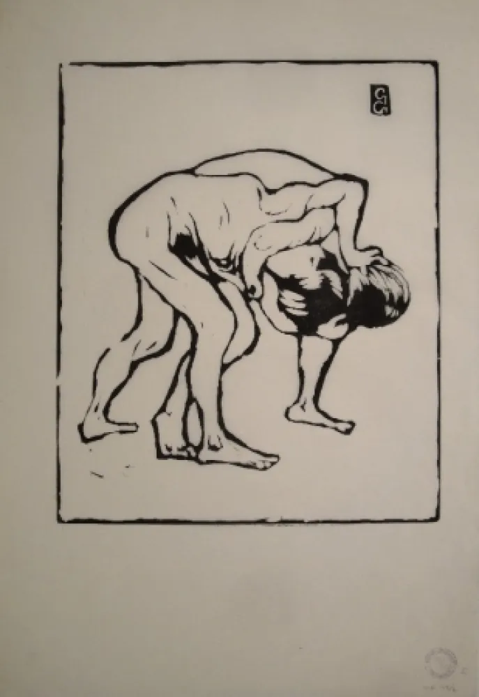 Гравюра На Дереве Giacometti - La Lotta I. – Ringende Knaben. – Diego und Alberto