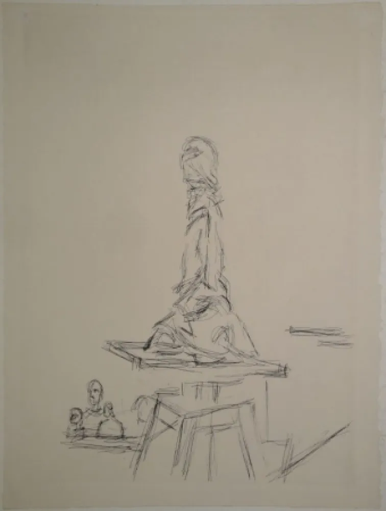 Офорт Giacometti - L'Atelier à la selette I. (Studio with the turntable)