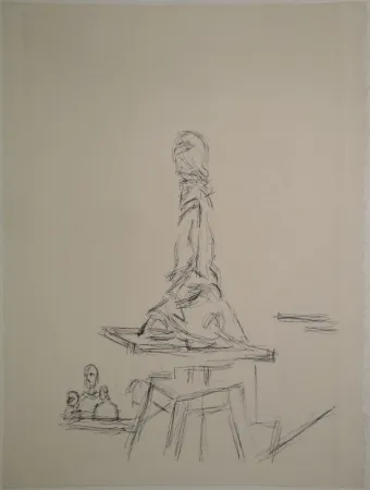 Офорт Giacometti - L'Atelier à la selette I. (Studio with the turntable)