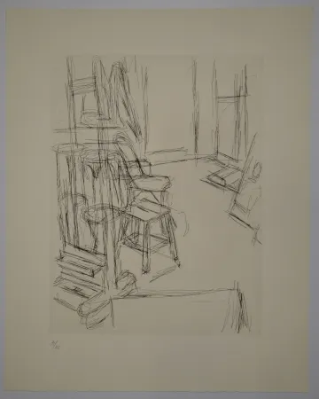 Гравюра Giacometti - L'Atelier au chevalet (Studio with the Easel)