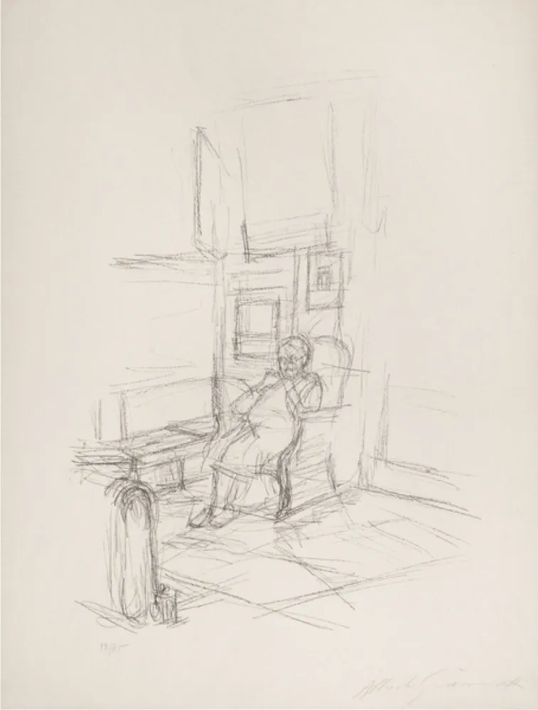 Литография Giacometti - The artist's mother sitting in front of the stove