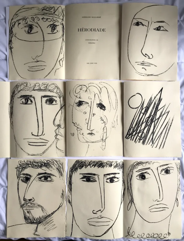 Литография Gilioli - Hérodiade Mallarmé - 7 lithographies - ed. Les Cent Une