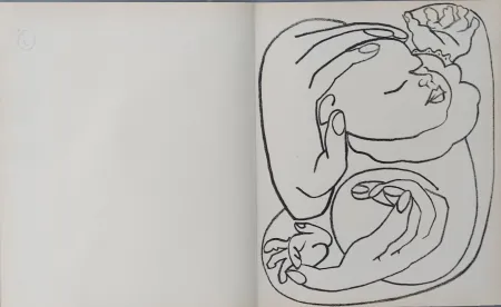 Литография Gilot - PAGES  D AMOUR : LE  BEBE 