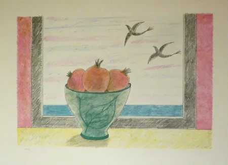 Литография Girona - Magranes i ocells