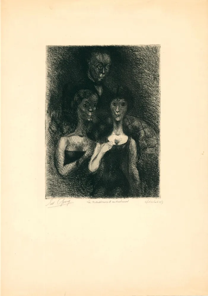 Гравюра Goerg - La naissance d'un sentiment