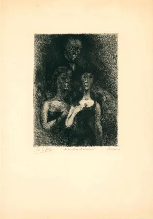 Гравюра Goerg - La naissance d'un sentiment