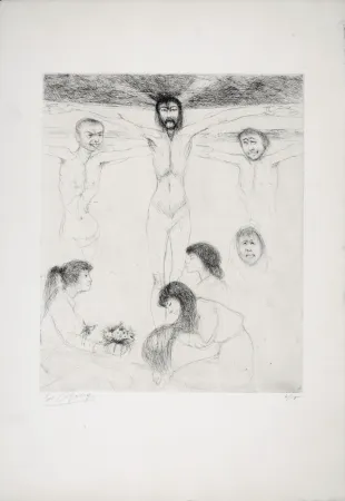 Гравюра Goerg - Le Christ, c. 1960s-1970s - Hand-signed!