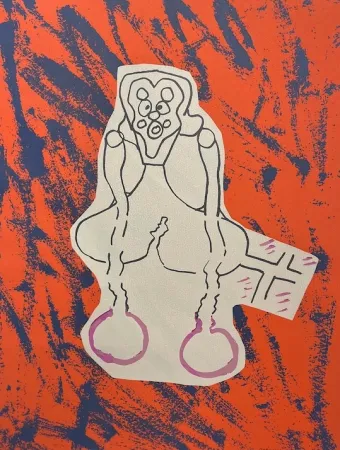 Сериграфия Gordillo - Personaje asombrado