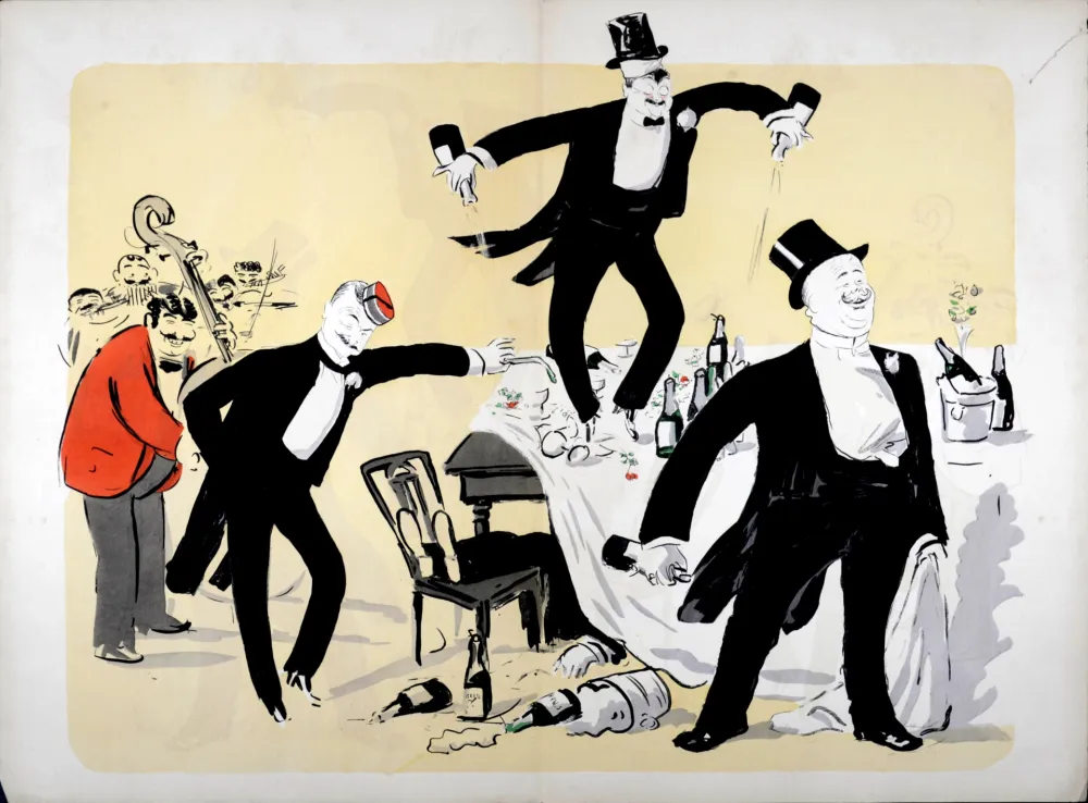 Литография Goursat - Fin de soirée chez Maxim's, 1901