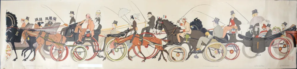 Литография Goursat - Le Retour des courses