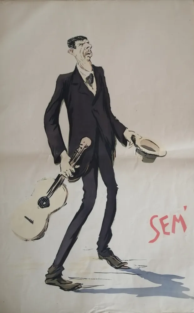 Литография Goursat - SEM - Caricature Album Marseillais