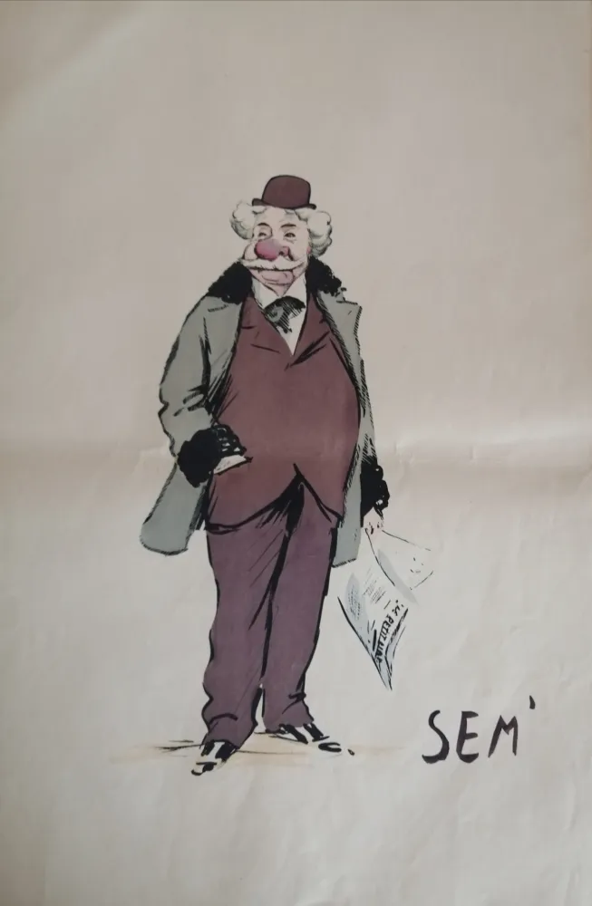 Литография Goursat - SEM - Caricature Album Marseillais