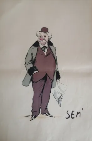 Литография Goursat - SEM - Caricature Album Marseillais