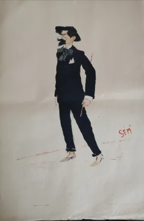 Литография Goursat - SEM - Caricature Album Marseillais