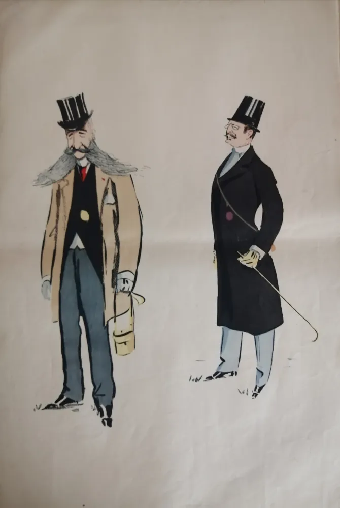 Литография Goursat - SEM - Caricature Album Marseillais